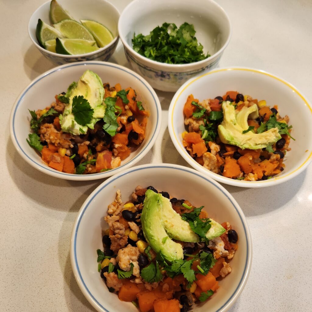 Turkey Bowl with Sweet Potato and Black Beans